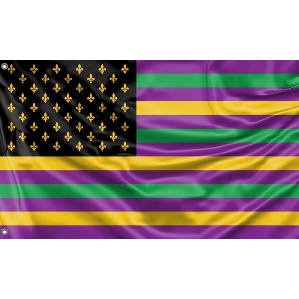 Mardi Gras USA Gras Flag | Unique Design, 3x5Ft/90x150cm | eBay