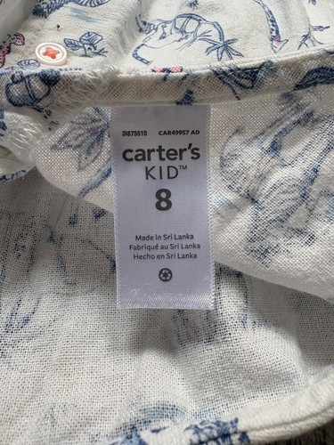 Carter’s Dress Size 8 Girls Cute Safari Animals Linen - Picture 6 of 10