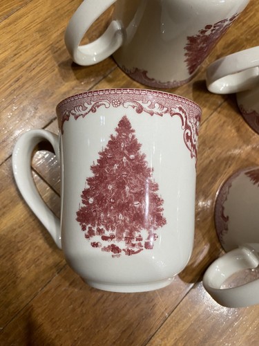 4 Johnson Bros Old Britain Castles Weihnachtsbaum Becher Viktorianisch Kaffee Tee Rosa - Bild 10 von 12