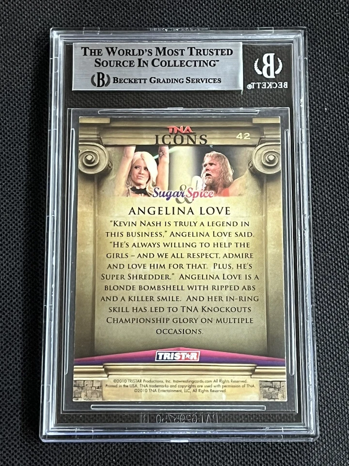 ANGELINA LOVE 2010 TRISTAR TNA ICONOS TARJETA FIRMADA AUTOGRAFIADA BAS AUTÉNTICA Foto 2 de 2