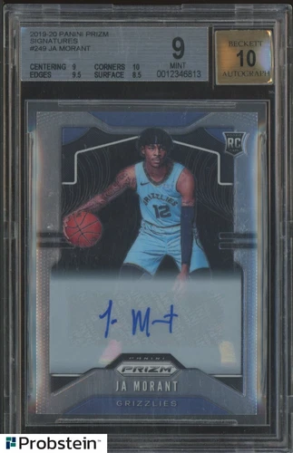 2019-20 Panini Prizm #249 Ja Morant Grizzlies RC Rookie BGS 9 AUTOGRAPH 10 SSP