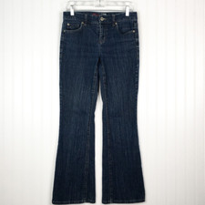 Tommy Hilfiger Womens Hope Flare Jeans Blue Pockets Dark Wash Mid Rise Denim 4