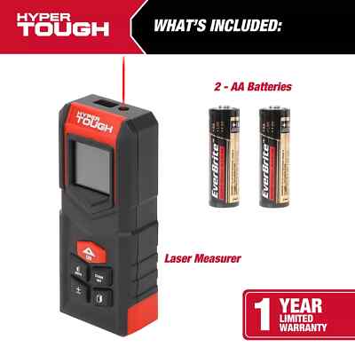 Hyper Tough 100-Ft Laser Distance Measuring Tool, 43035 Brand New DIY