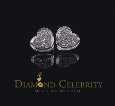 Aretes Para Hombre Herz 925 Weiß Silber 0,33ct Diamant Damen / Herren Ohrringe