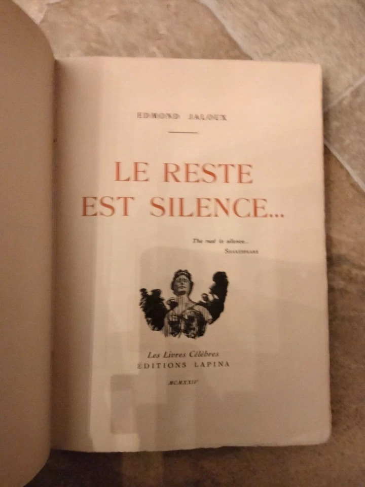 de EDMOND JALOUX ;LE RESTE EST SILENCE, Broche illustre de M DETHOMAS - Photo 3/4