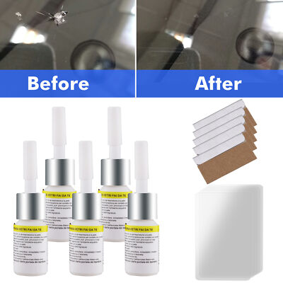 5Pc Set Auto Glass Nano Repair Fluid Car Windshield Resin Crack Tool Kit Crack