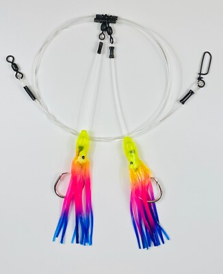 Rock Cod Rig - Double Squid - Choose Color  Lingcod, Rock Fish, Red Snapper