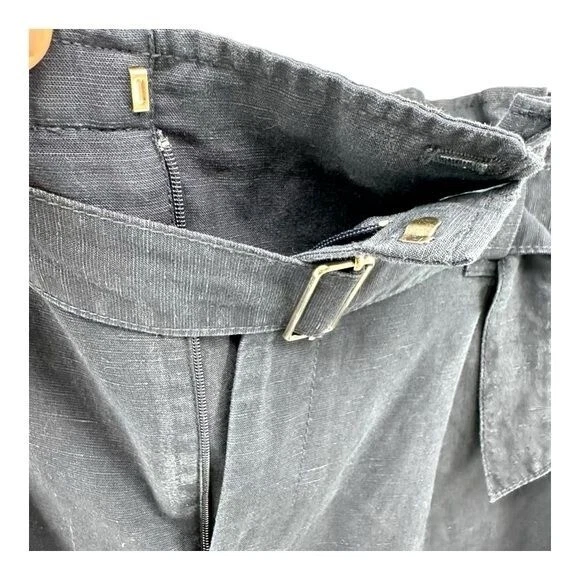 Club Monaco | Para mujer 10 azul marino mezcla de lino cintura elástica preppy Foto 4 de 4