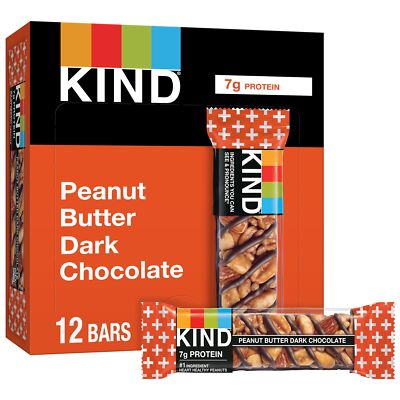 KIND Peanut Butter Dark Chocolate Snack Bars 12 Count Gluten Free Protein Bars
