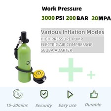 1L Reusable Mini Scuba Tank Underwater Dive Portable Lungs Deepest 32.8ft Diving