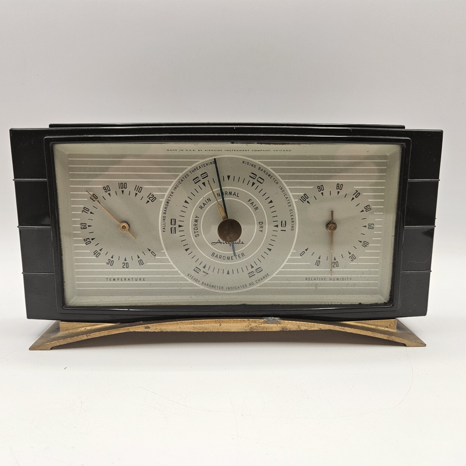 Airguide Instrument Co Desktop Mantle Barometer Chicago USA Vintage MCM Bakelite eBay