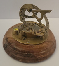 Brass Sundial Compass with 4.5" Wooden Base
