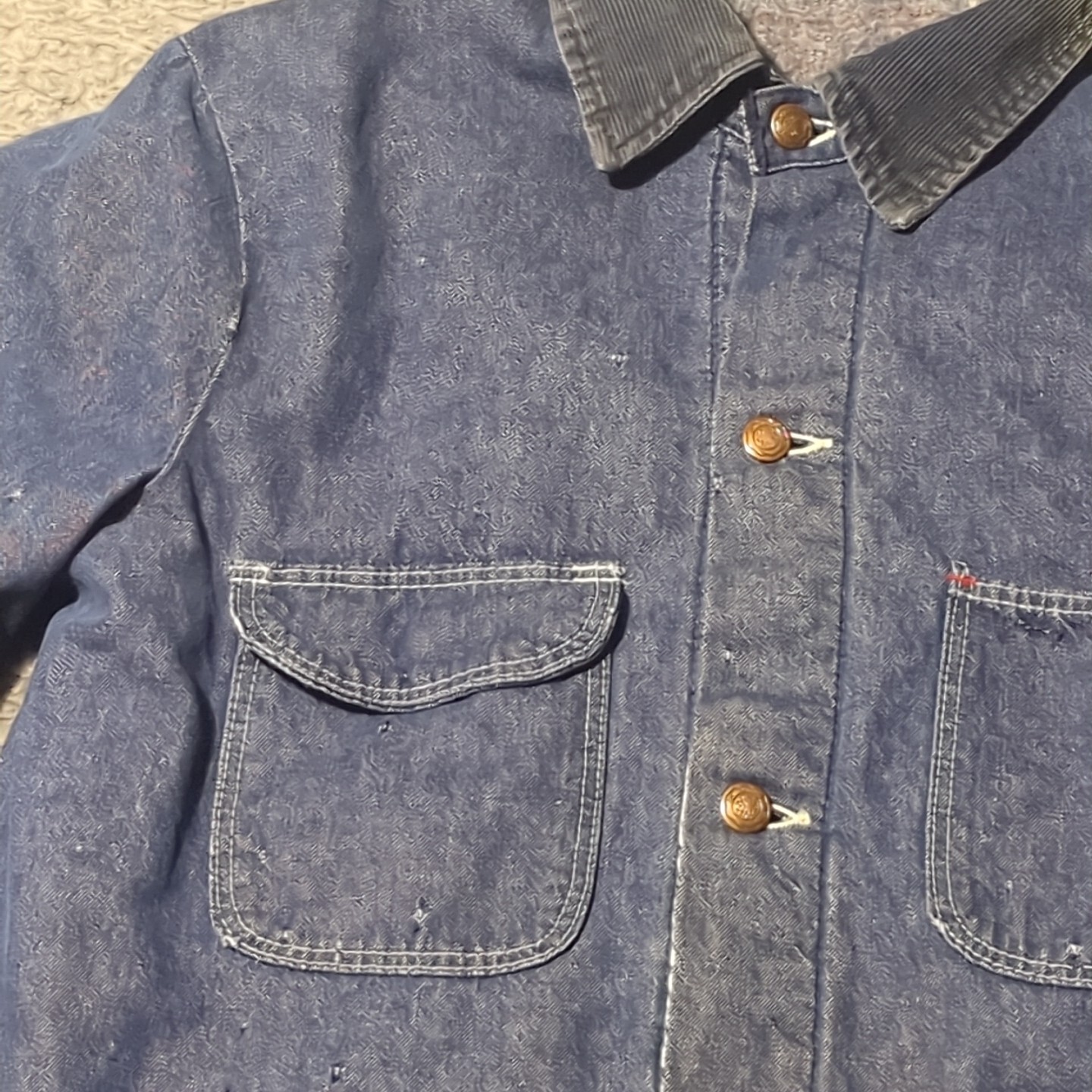Vintage Wrangler Blue Bell Blanket Lined Corduroy Collar Denim Work Jacket