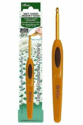 Clover Soft Touch Ergonomische Aluminium Häkelnadel