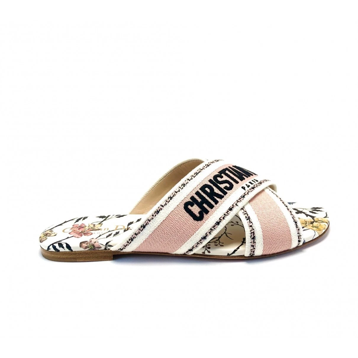 Sandale coulissante brodée Mutabilis Dway Criss croix en toile Dior