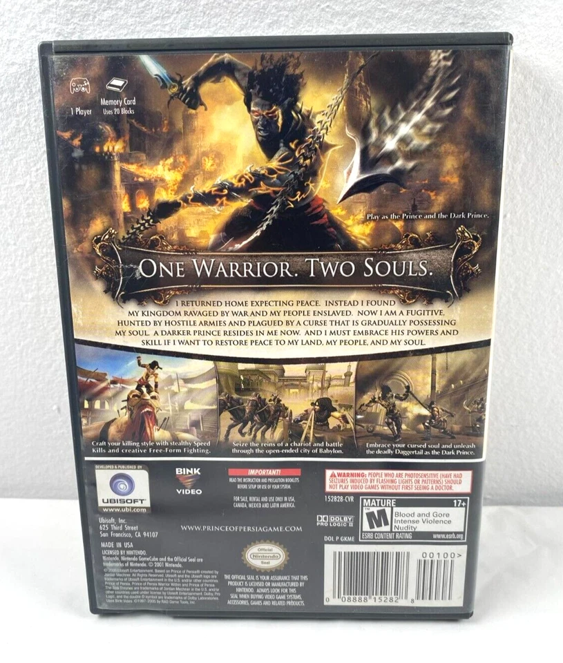 Prince of Persia: The Two Thrones CIB (Nintendo GameCube, 2005) NO MANUAL - Image 2 of 3