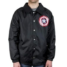 Mens Marvel Captain America Coach's Jacket Windbreaker Rainwear NWT S, L, XL
