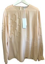 NEW Stella McCartney Silk Chiffon Blouse Sz 14 NWT $1,375 Blush Rose Sheer ITALY
