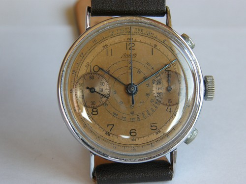 ARDATH-CRONO-OVERSIZE-38 MM-ANSE FISSE-RUOTA A COLONNE-LANDERON  HAHN-BITONALE | eBay