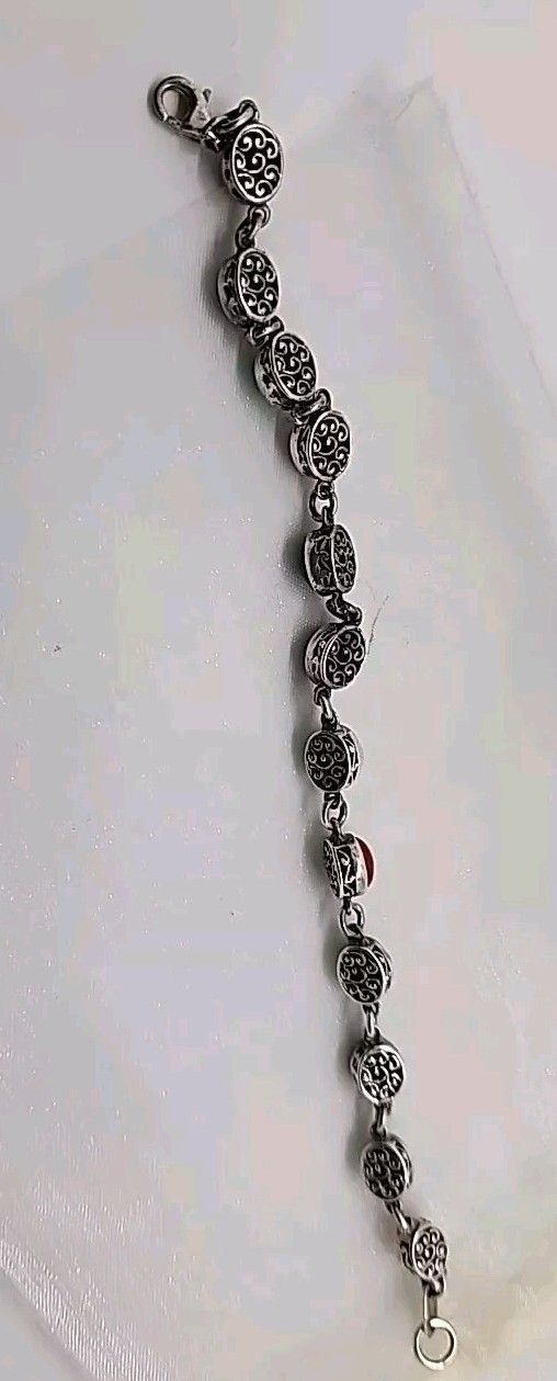 925 Solid Sterling Silver Bracelet With Mult-Colo… - image 3