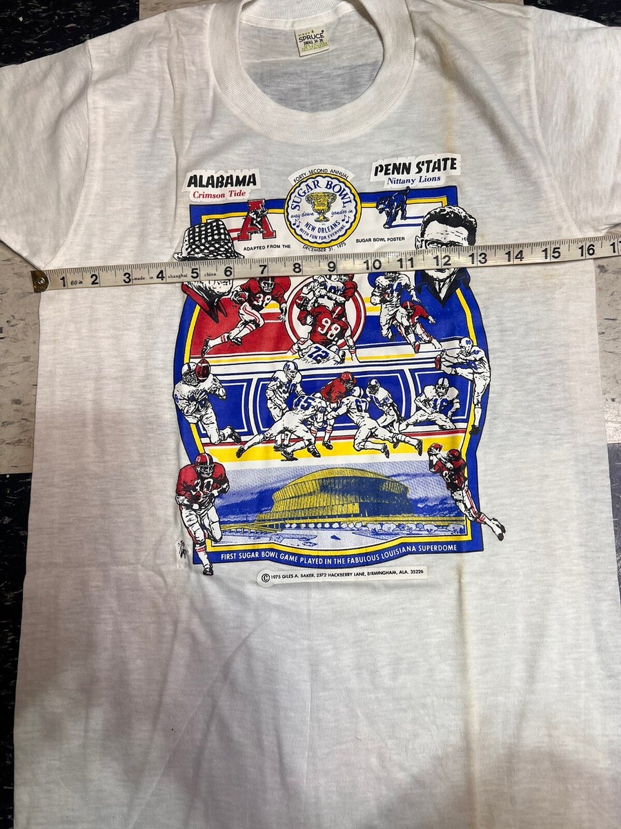 True Vintage 1975 Sugar Bowl Alabama Penn State Sz S T Shirt 
