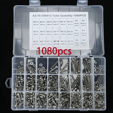 1080x M2 M3 M4 Screw Bolts Nuts & Washer Set Hex Head Cap Stainless Steel Kit UK