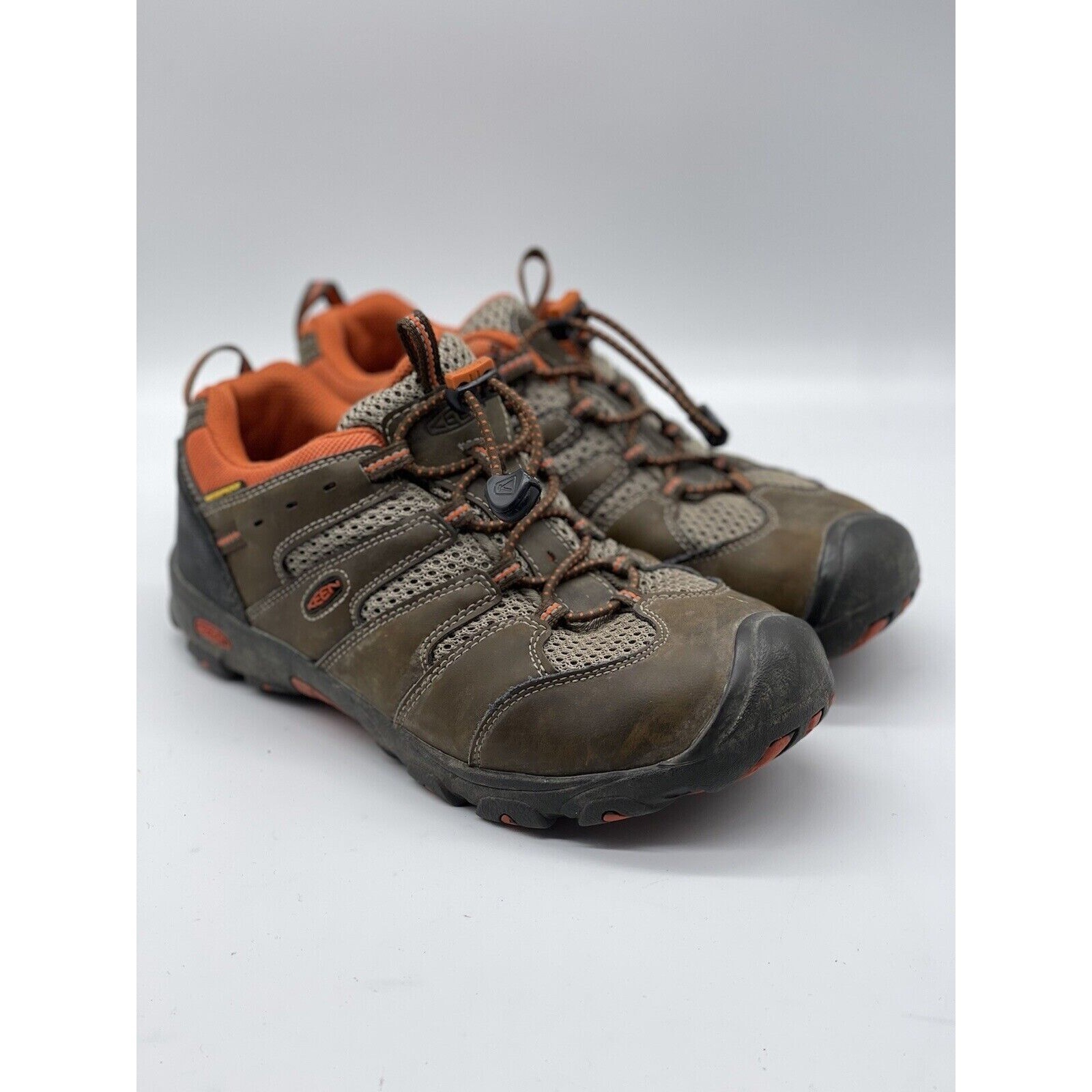 KEEN Scarpe da trekking strette impermeabili marroni e arancioni da donna taglia 5 1013637