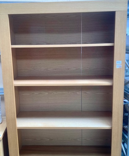 Oak Veneer Wall Cabinet/Bookcase - Picture 9 of 15