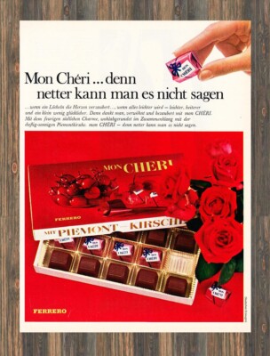 Ferrero Mon Chéri - Reklame Werbeanzeige Original-Werbung 1967 (1)