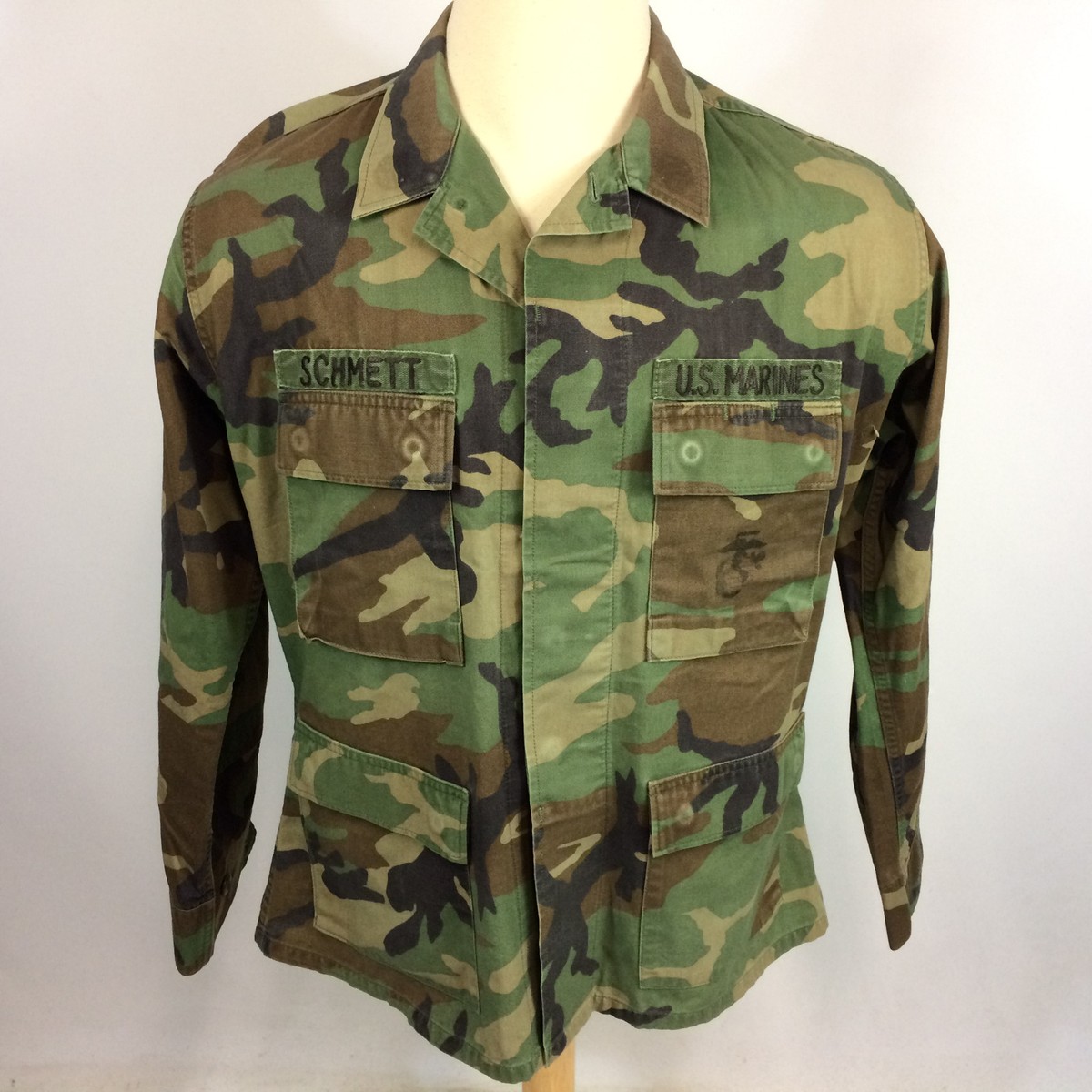 Vintage Desert Storm Era US Marines USMC Camo Uniform Shirt