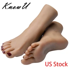 KnowU 1Pair Silicone Feet Model Jewelry Display Female With Bone 23cm Two Colors