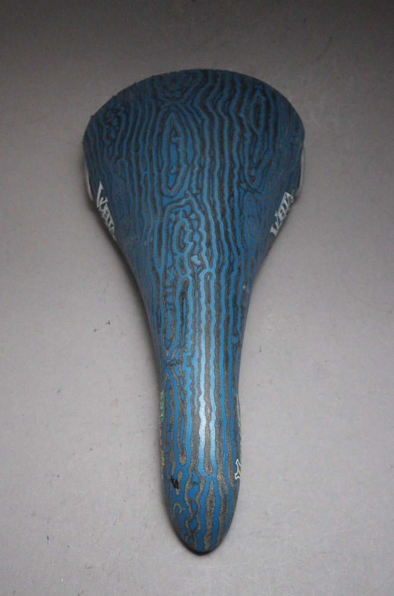 Selle Bassano Vuelta Gel Saddle / Blue Zebra / 1980s / Alloy R531