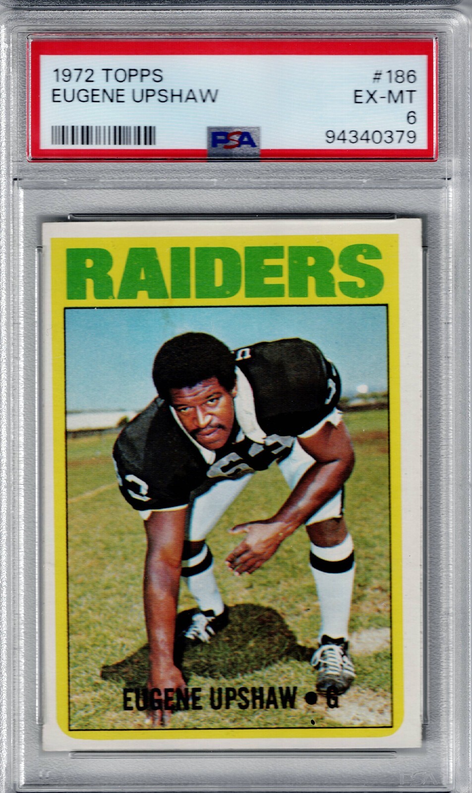 1972 Topps Gene Upshaw Rookie PSA 6 HOF Raiders #186