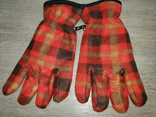 womens NEW NWOT RED BLACK PLAID FLEECE GLOVES ONE SIZE FITS MOST soft 