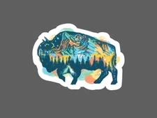 Bison Sticker Mountain Paint Waterproof Outdoor Animal Wildlife Gift NEW