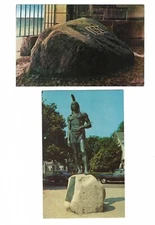 Plymouth Rock, Massasoit Postcards Lot of 2 Vintage UnPosted Massachusetts