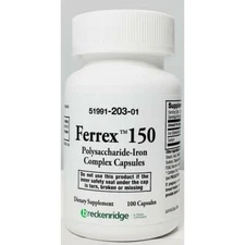 Ferrex 150 Iron Supplement Bottle 100ct  -Expiration Date 02-2027