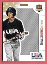 2014 Thomas Burbank Panini USA Baseball Rookie Jumbo Jersey 26/49