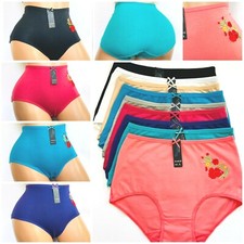 6 Women's High Waist Briefs Panties Undies 95 Cotton Comfy 6149 Underwear S-2XL