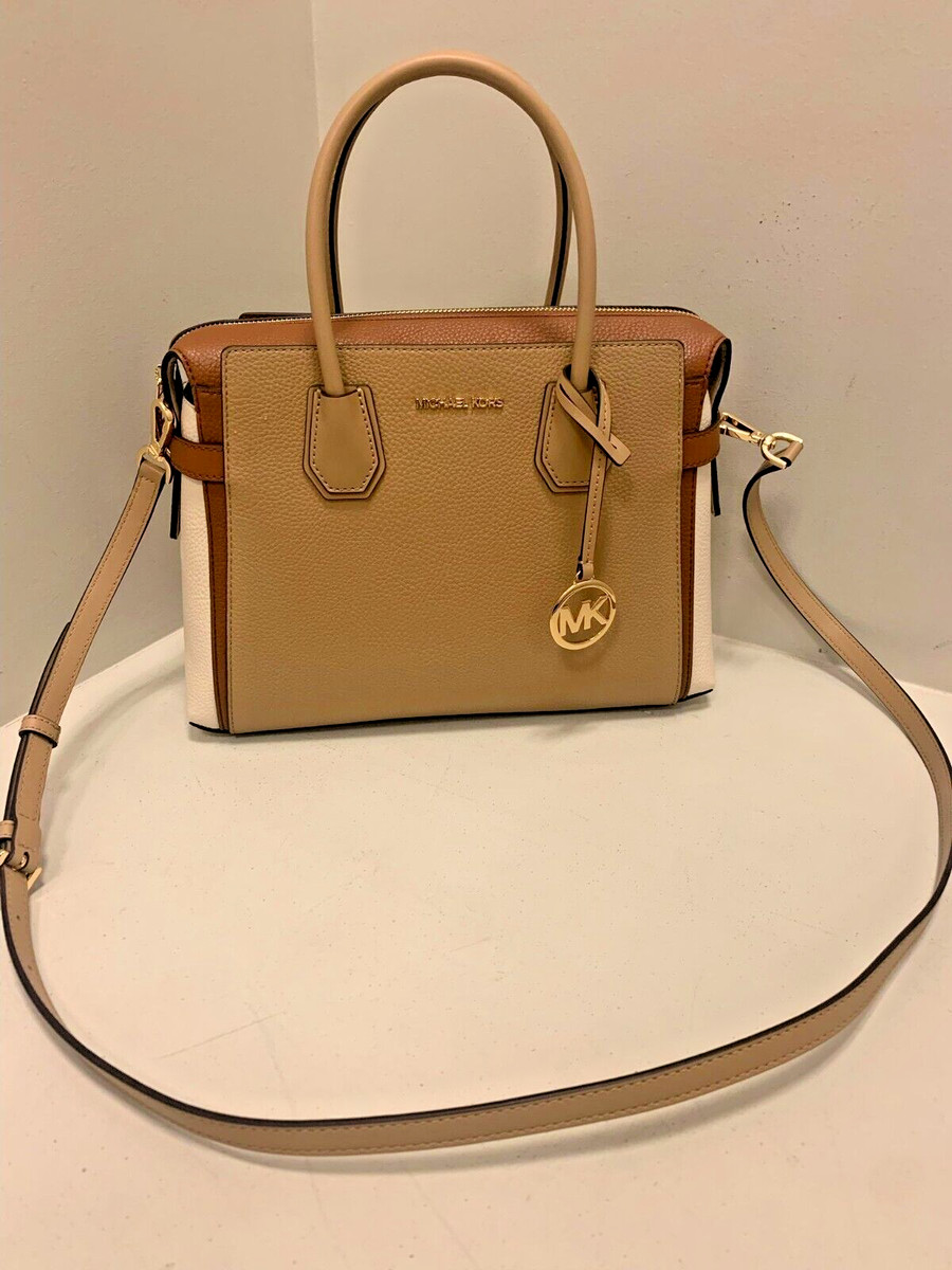 Michael Kors Mercer Medium Belted Satchel Crossbody Handbag Purse 