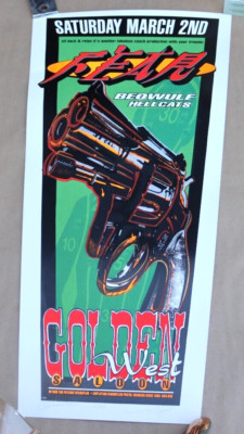 1996 FEAR CONCERT POSTER BEOWOLF W/ HELLCATS LE SIGNED CHUCK