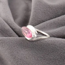 Pink Tourmaline Gemstone 925 Sterling Silver Ring Handmade Jewelry Ring For Gift