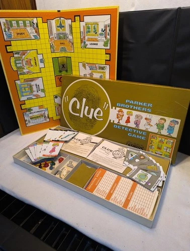 Vintage 1963 CLUE Classic Detective BOARD GAME Parker Bros. COMPLETE Made in USA