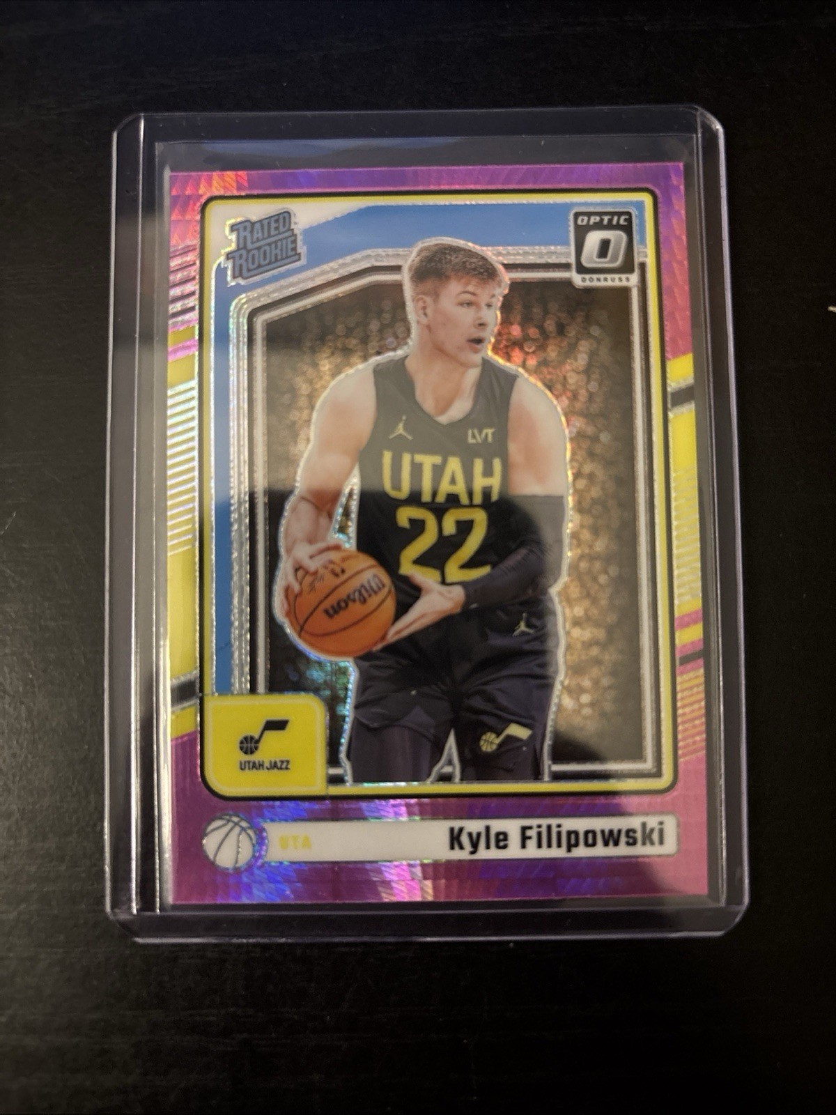 Kyle Filipowski 2024-25 Donruss Optic Pink Hyper Prizm RC Rated Rookie #300 Utah