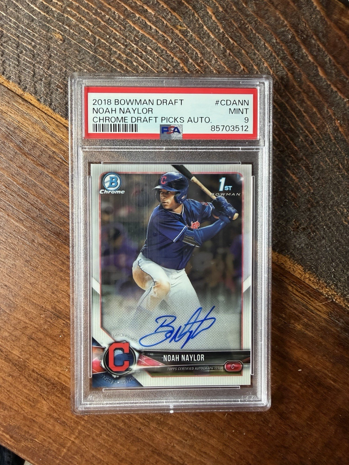 Noah Bo Naylor Cleveland CDANN 2018 Bowman Chrome First Draft Picks Auto PSA 9