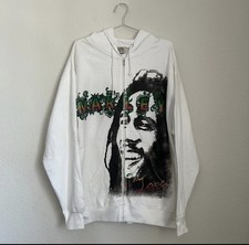 Bob Marley White Full Zip Rasta Revolution Hoodie Size XL