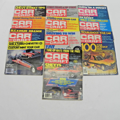 1976 CAR CRAFT MAGAZINE LOT OF 10 ISSUES HOT RODS DRAG RACING PERFORMANCE
