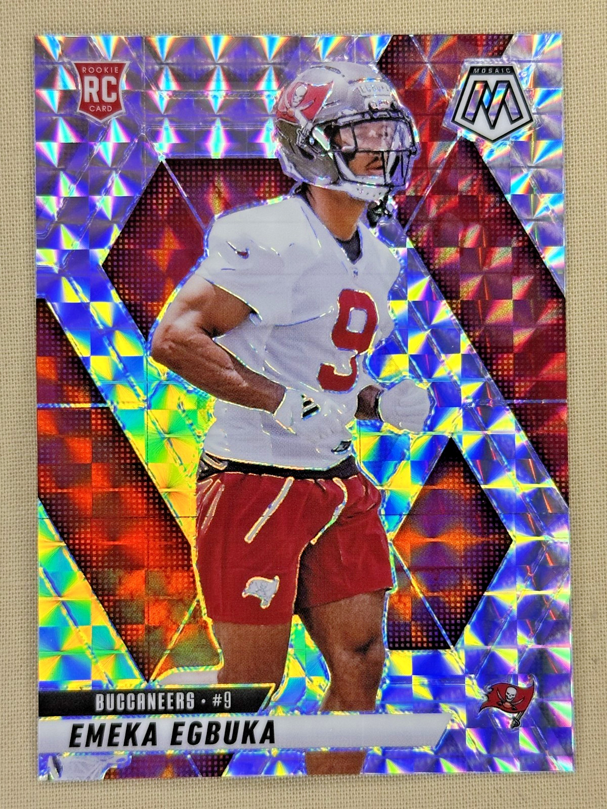 2025 Panini Mosaic Emeka Egbuka RC Silver Mosaic Tampa Bay Buccaneers #376