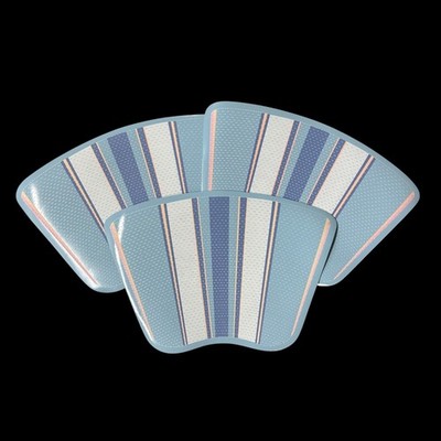 Vintage 1980s Foam Placemats Set Of 3 Blue Striped Boomerang Retro Table Decor