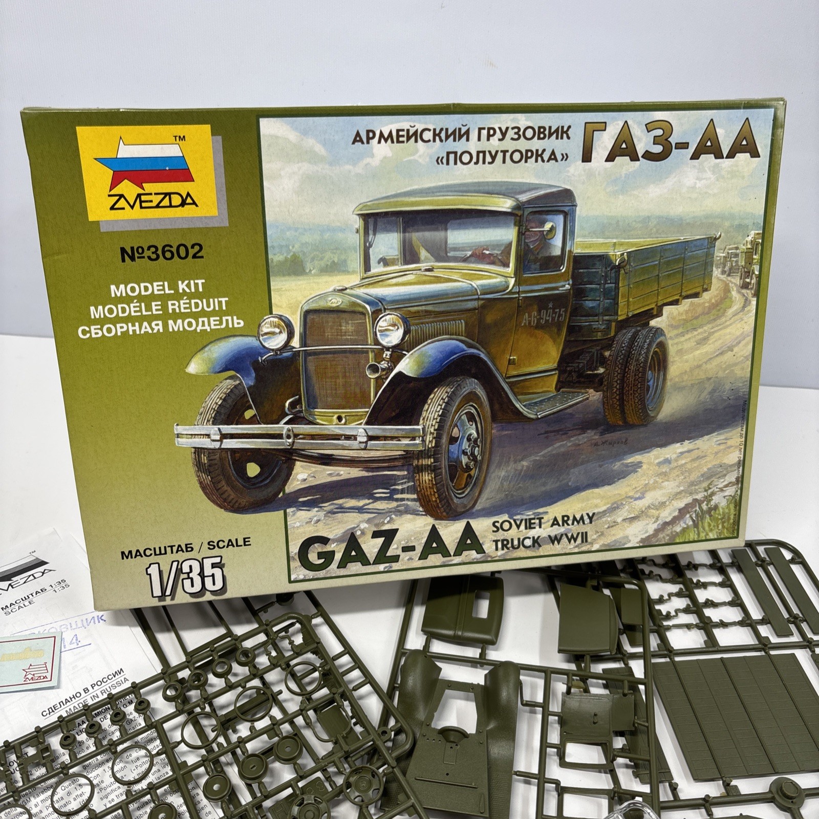 ZVEZDA 3602 Gaz-AA Soviet Light Truck WWII 1/35 Scale Plastic Model Kit